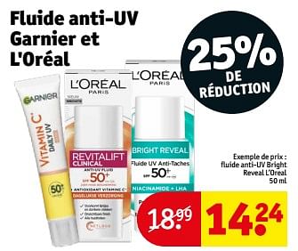 Promotions Fluide anti-uv bright reveal l’oreal - L'Oreal Paris - Valide de 23/04/2024 à 28/04/2024 chez Kruidvat