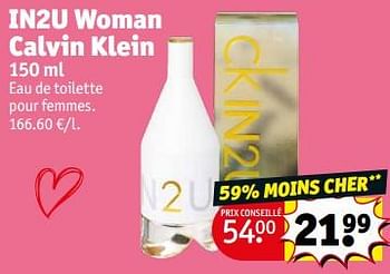 Promoties In2u woman calvin klein - Calvin Klein - Geldig van 23/04/2024 tot 28/04/2024 bij Kruidvat