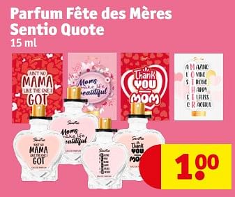 Promotions Parfum fête des mères sentio quote - Sentio - Valide de 23/04/2024 à 28/04/2024 chez Kruidvat
