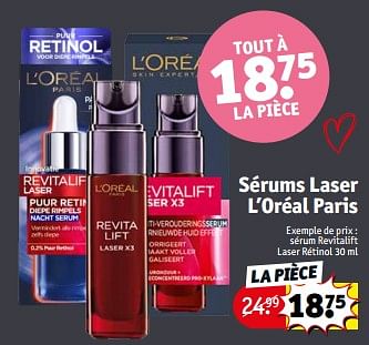 Promotions Sérum revitalift laser rétinol - L'Oreal Paris - Valide de 23/04/2024 à 28/04/2024 chez Kruidvat