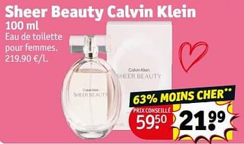 Promotions Sheer beauty calvin klein - Calvin Klein - Valide de 23/04/2024 à 28/04/2024 chez Kruidvat