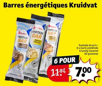 Promotions Barre protéinée crunchy caramel - Produit maison - Kruidvat - Valide de 23/04/2024 à 28/04/2024 chez Kruidvat