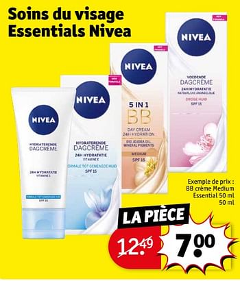 Promotions Bb crème medium essential - Nivea - Valide de 23/04/2024 à 28/04/2024 chez Kruidvat