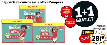 Promoties Big pack de baby-dry pants taille 8 - Pampers - Geldig van 23/04/2024 tot 28/04/2024 bij Kruidvat