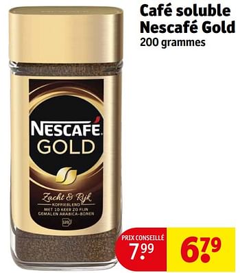 Promotions Café soluble nescafé gold - Nescafe - Valide de 23/04/2024 à 28/04/2024 chez Kruidvat