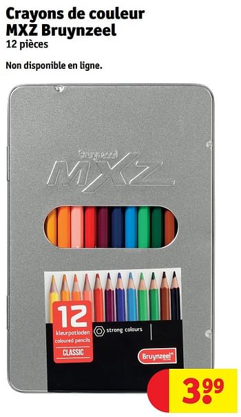 Promoties Crayons de couleur mxz bruynzeel - Bruynzeel - Geldig van 23/04/2024 tot 28/04/2024 bij Kruidvat