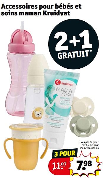Promoties Crème pour mamelons mama - Huismerk - Kruidvat - Geldig van 23/04/2024 tot 28/04/2024 bij Kruidvat