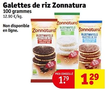 Promotions Galettes de riz zonnatura - Zonnatura - Valide de 23/04/2024 à 28/04/2024 chez Kruidvat