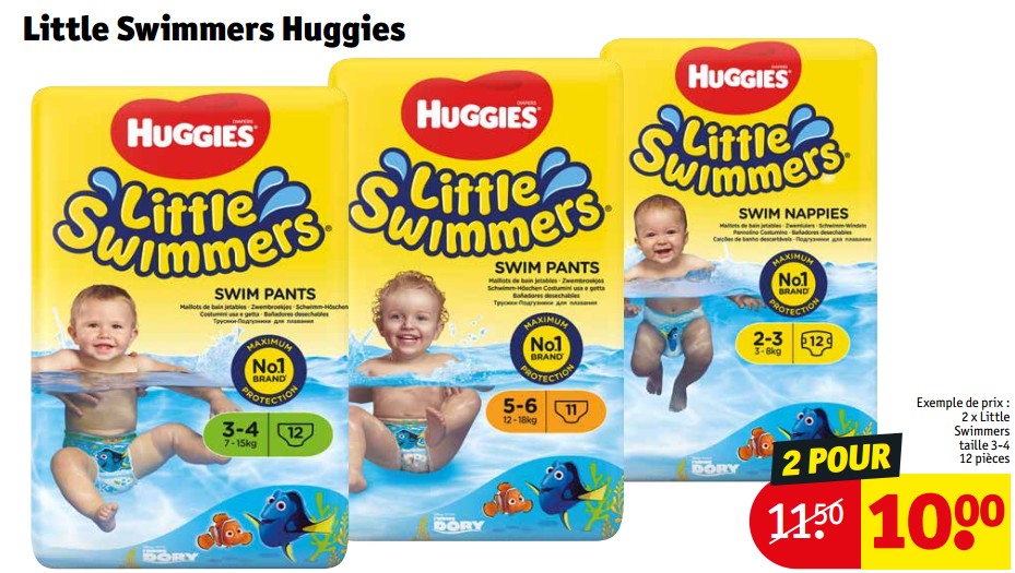 Promotions Little swimmers taille 3-4 - Huggies - Valide de 23/04/2024 à 28/04/2024 chez Kruidvat