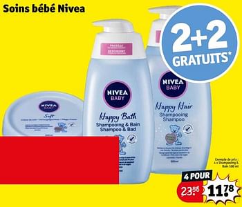 Promotions Shampooing + bain - Nivea - Valide de 23/04/2024 à 28/04/2024 chez Kruidvat