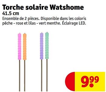 Promotions Torche solaire watshome - Watshome - Valide de 23/04/2024 à 28/04/2024 chez Kruidvat