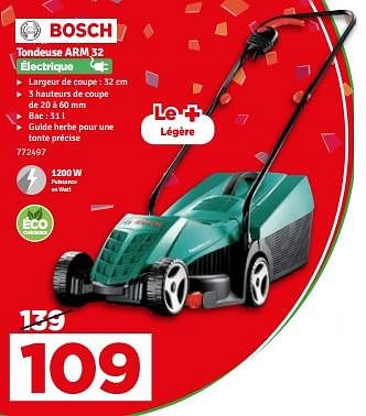 Promoties Bosch tondeuse arm 32 - Bosch - Geldig van 23/04/2024 tot 05/05/2024 bij Mr. Bricolage
