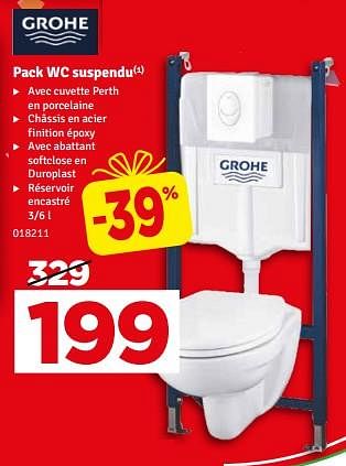 Promoties Pack wc suspendu - Grohe - Geldig van 23/04/2024 tot 05/05/2024 bij Mr. Bricolage