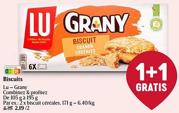 Promoties Lu - grany biscuit céréales - Lu - Geldig van 25/04/2024 tot 01/05/2024 bij Delhaize