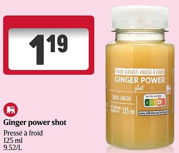 Promoties Ginger power shot - Huismerk - Delhaize - Geldig van 25/04/2024 tot 01/05/2024 bij Delhaize