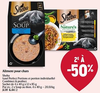 Promoties Soup au thon - Sheba - Geldig van 25/04/2024 tot 01/05/2024 bij Delhaize