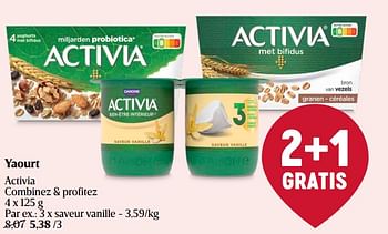 Promoties Yaourt activia saveur vanille - Danone - Geldig van 25/04/2024 tot 01/05/2024 bij Delhaize