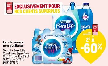 Promoties Eau de source non pétillante nestlé - pure life - Nestlé - Geldig van 25/04/2024 tot 01/05/2024 bij Delhaize
