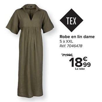 Promoties Robe en lin dame - Tex - Geldig van 24/04/2024 tot 06/05/2024 bij Carrefour