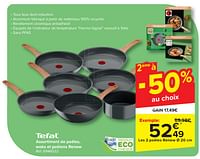 Promotions Assortiment de poêles, woks et poêlons renew - Tefal - Valide de 24/04/2024 à 06/05/2024 chez Carrefour