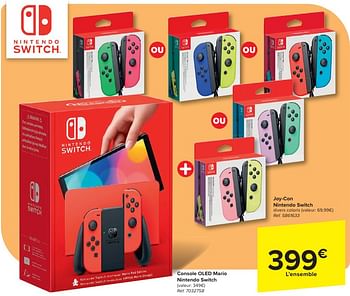 Promoties Console oled mario nintendo switch + joy-con nintendo switch - Nintendo - Geldig van 24/04/2024 tot 06/05/2024 bij Carrefour