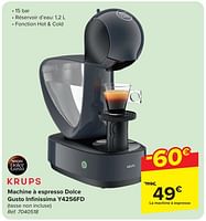 Promotions Krups machine à espresso dolce gusto infinissima y4256fd - Krups - Valide de 24/04/2024 à 06/05/2024 chez Carrefour
