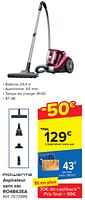 Promotions Rowenta aspirateur sans sac ro4b63ea - Rowenta - Valide de 24/04/2024 à 06/05/2024 chez Carrefour