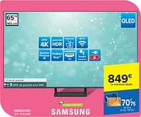 Promotions Samsung qled tv qe65q70c - Samsung - Valide de 24/04/2024 à 06/05/2024 chez Carrefour