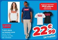 Promotions T-shirt dame ou homme levis - Levis - Valide de 24/04/2024 à 06/05/2024 chez Carrefour