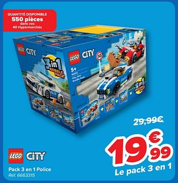 Promotions Pack 3 en 1 police - Lego - Valide de 24/04/2024 à 06/05/2024 chez Carrefour