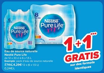 Promoties Pack d’eau de source naturelle - Nestlé - Geldig van 24/04/2024 tot 06/05/2024 bij Carrefour