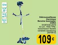 Promotions Débroussailleuse thermique benzine bosmaaier cora dcbt43d-2s19 - Produit maison - Cora - Valide de 23/04/2024 à 06/05/2024 chez Cora