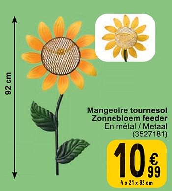 Promoties Mangeoire tournesol zonnebloem feeder - Huismerk - Cora - Geldig van 23/04/2024 tot 06/05/2024 bij Cora