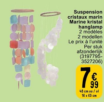 Promotions Suspension cristaux marin marine kristal hanglamp - Produit maison - Cora - Valide de 23/04/2024 à 06/05/2024 chez Cora