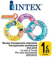Promotions Bouée transparente imprimée transparante zwemband met print - Intex - Valide de 23/04/2024 à 06/05/2024 chez Cora