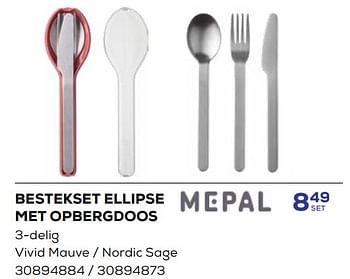 Promotions Bestekset ellipse met opbergdoos - Mepal - Valide de 18/04/2024 à 16/05/2024 chez Supra Bazar