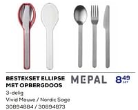 Promoties Bestekset ellipse met opbergdoos - Mepal - Geldig van 18/04/2024 tot 16/05/2024 bij Supra Bazar