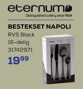 Promotions Bestekset napoli rvs black 16-delig - Eternum - Valide de 18/04/2024 à 16/05/2024 chez Supra Bazar