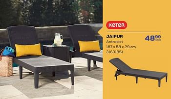 Promotions Jaipur - Keter - Valide de 18/04/2024 à 16/05/2024 chez Supra Bazar