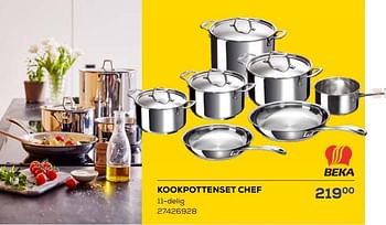 Promotions Kookpottenset chef - Beka - Valide de 18/04/2024 à 16/05/2024 chez Supra Bazar