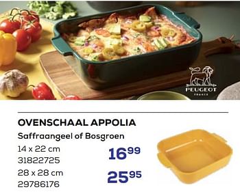 Promoties Ovenschaal appolia - Peugeot - Geldig van 18/04/2024 tot 16/05/2024 bij Supra Bazar