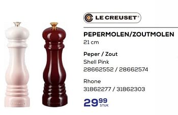 Promotions Pepermolen-zoutmolen - Le creuset - Valide de 18/04/2024 à 16/05/2024 chez Supra Bazar