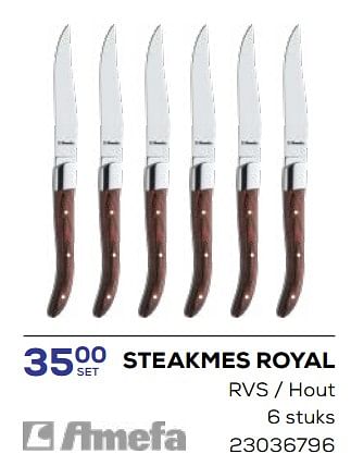 Promotions Steakmes royal rvs - hout - Amefa - Valide de 18/04/2024 à 16/05/2024 chez Supra Bazar