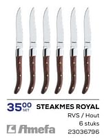 Promoties Steakmes royal rvs - hout - Amefa - Geldig van 18/04/2024 tot 16/05/2024 bij Supra Bazar