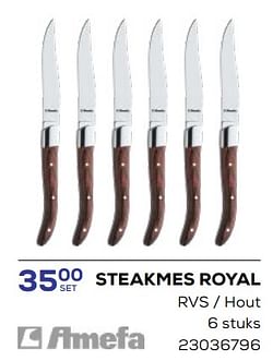 Steakmes royal rvs - hout