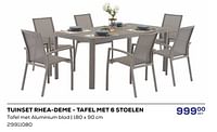 Tuinset rhea-deme - tafel met 6 stoelen-Huismerk - Supra Bazar