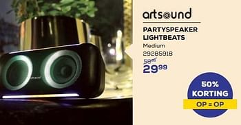 Promoties Artsound partyspeaker lightbeats - Artsound - Geldig van 18/04/2024 tot 16/05/2024 bij Supra Bazar