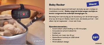 Promoties Baby rocker - Zazu - Geldig van 18/04/2024 tot 16/05/2024 bij Supra Bazar