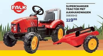 Promotions Supercharger tractor met aanhangwagen - Falk - Valide de 18/04/2024 à 16/05/2024 chez Supra Bazar