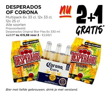 Promotions Desperados original bier - Desperados - Valide de 24/04/2024 à 30/04/2024 chez Jumbo